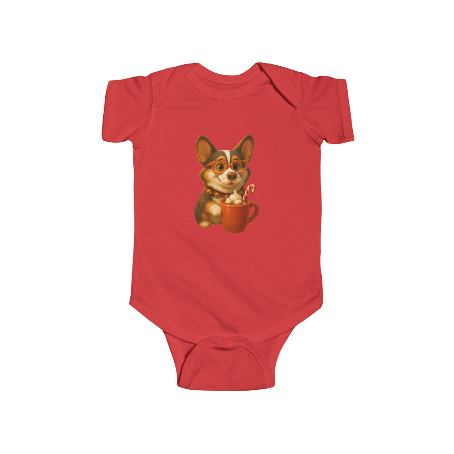 Corgi Hot Cocoa Infant Bodysuit — Cute Puppy Coffee Baby Onesie