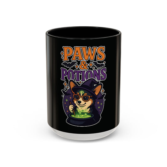 Witchy Corgi Coffee Mug - Paws & Potions | Perfect for Halloween, Dog Lovers, Gift for Friends, Cozy Mornings, Fun Home Decor