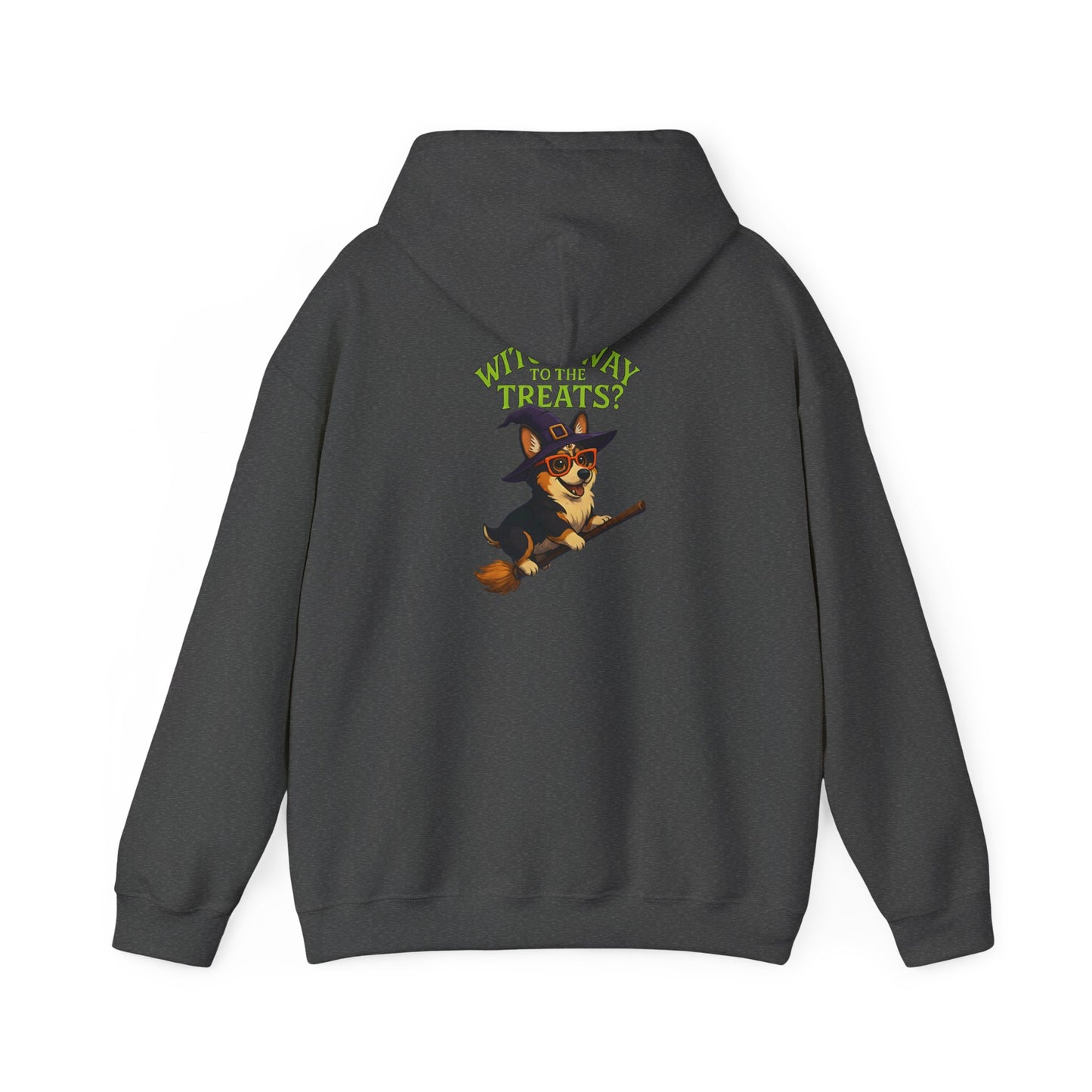 Halloween Witch Dog Sweatshirt, Unisex Hooded Sweatshirt, Cozy Fall Apparel, Pet Lover Gift, Spooky Season Wear, Cute Halloween Sweater