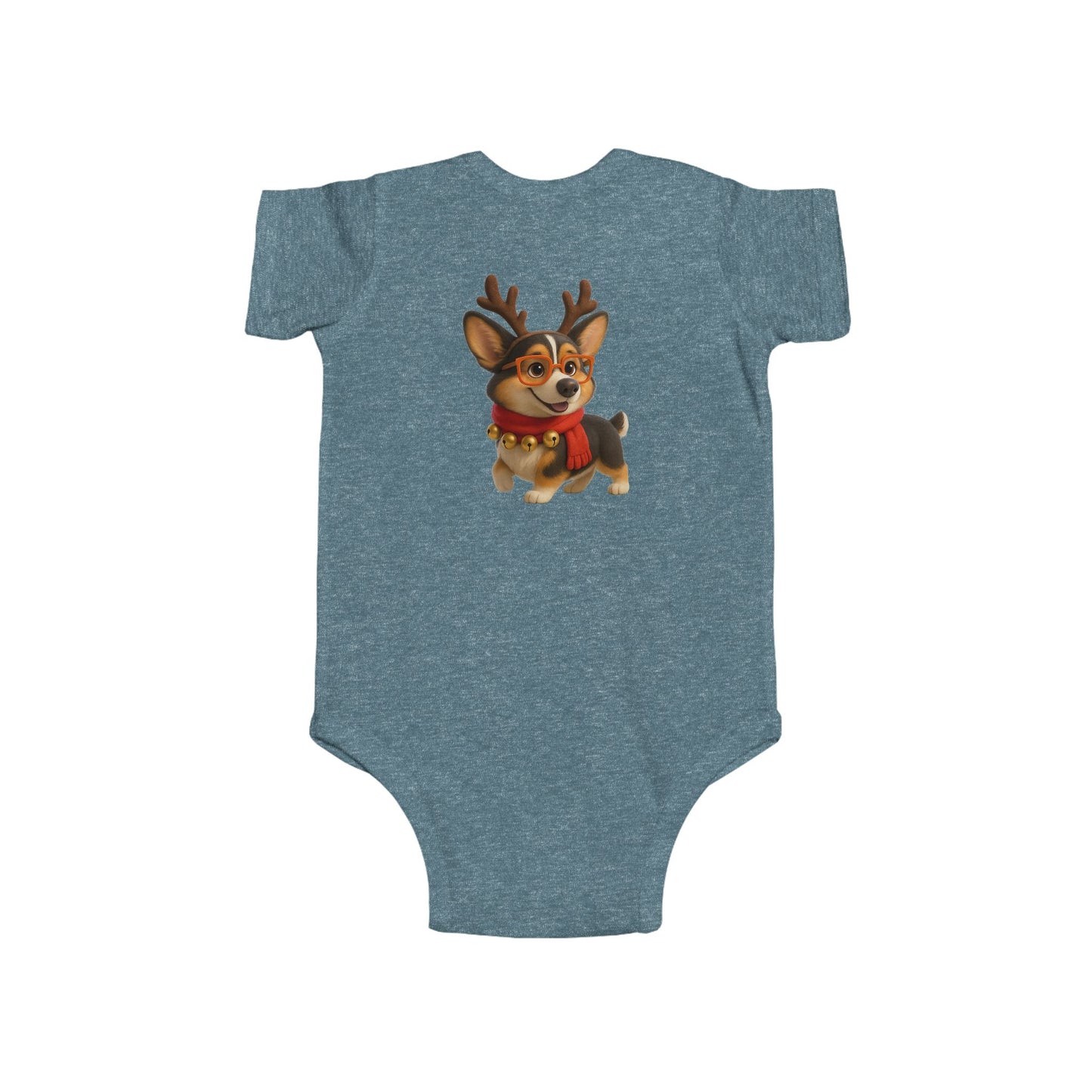 Baby Bodysuit — Cute Reindeer Corgi Christmas Onesie