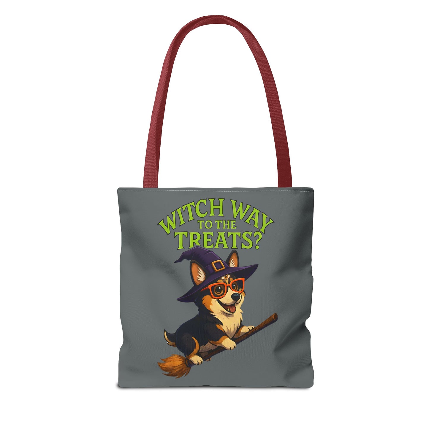 Witch Corgi Tote Bag, Halloween Bag, Dog Lover Gift, Trick or Treat Bag, Cute Corgi Accessories