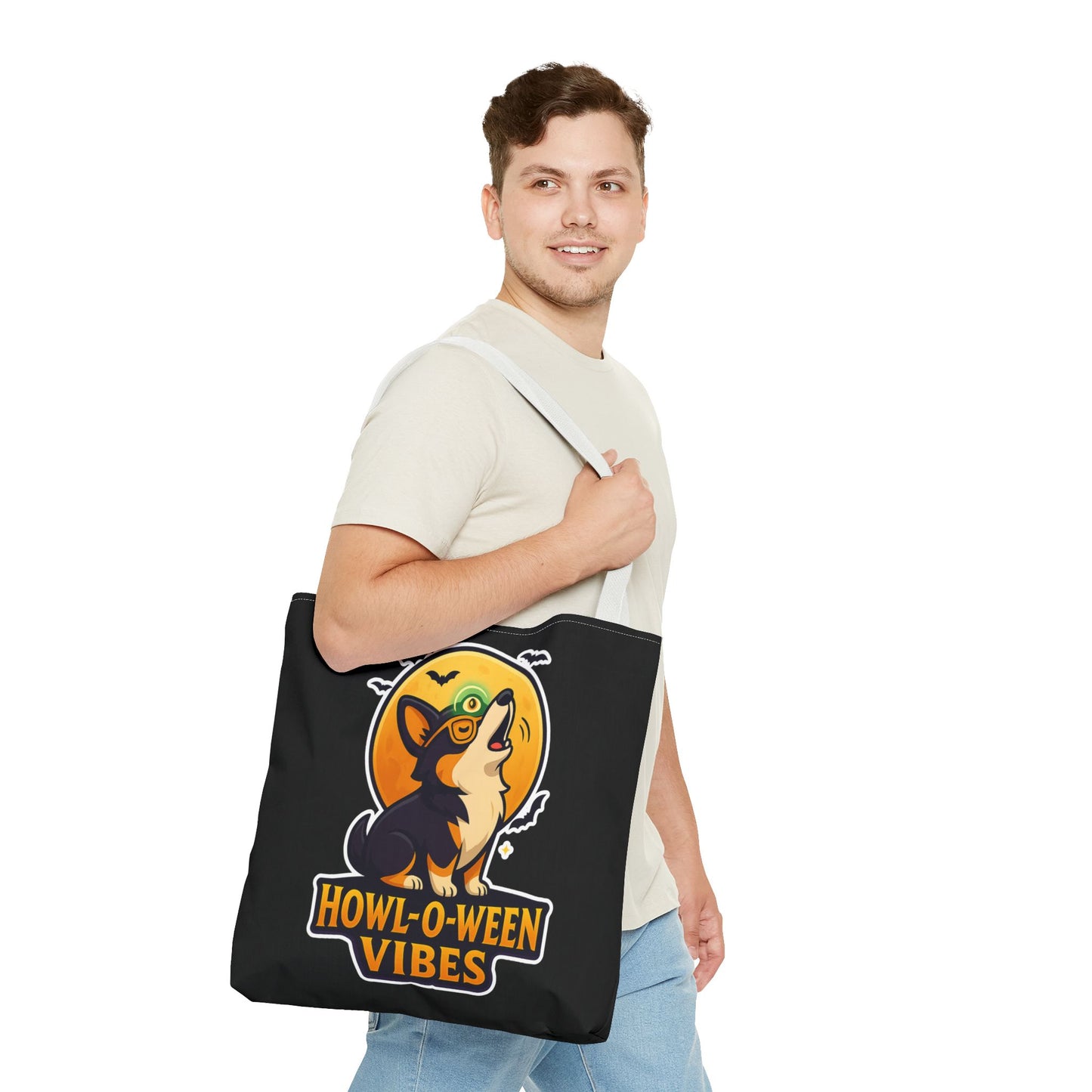 Halloween Dog Lover Tote Bag | Howl-O-Ween Vibes, Cute Dog Tote, Pet Owner Gift, Trick or Treat Bag, Fall Accessory