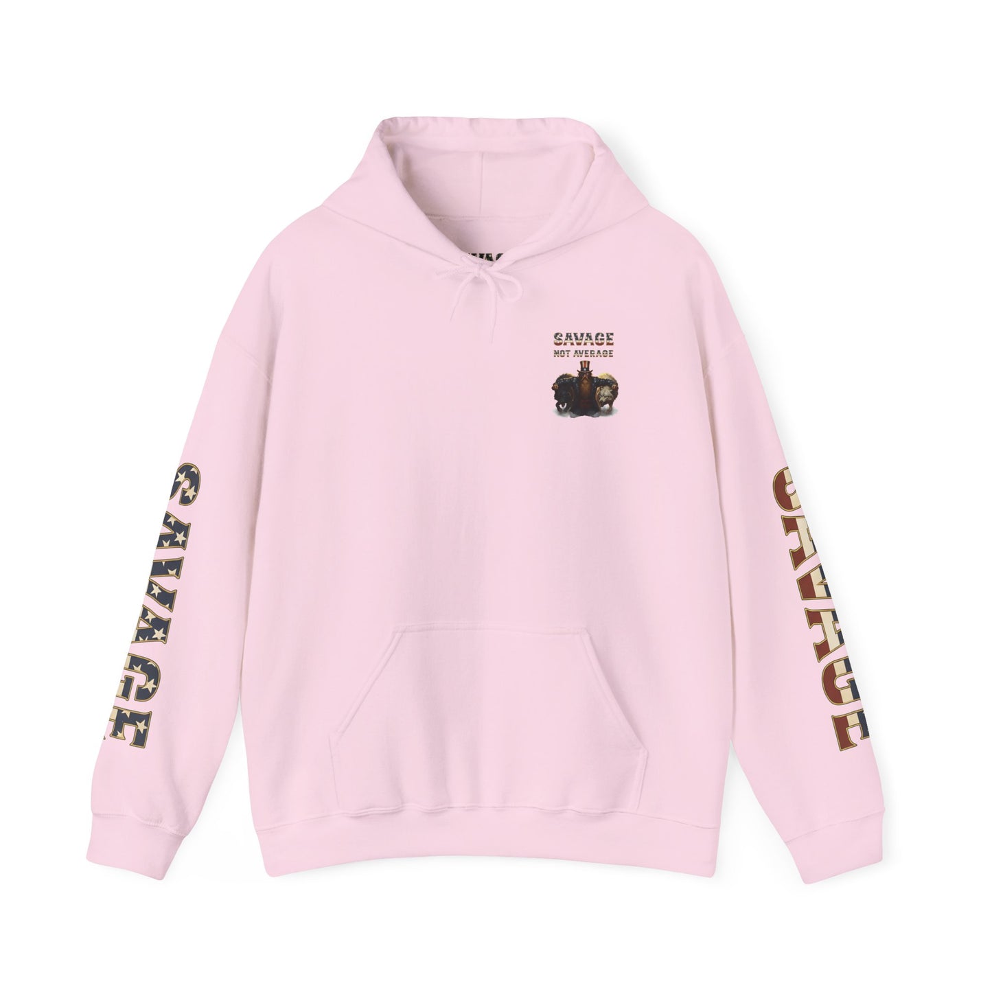 A Savage Not Average Patriotic Motivational Wolf Hoodie