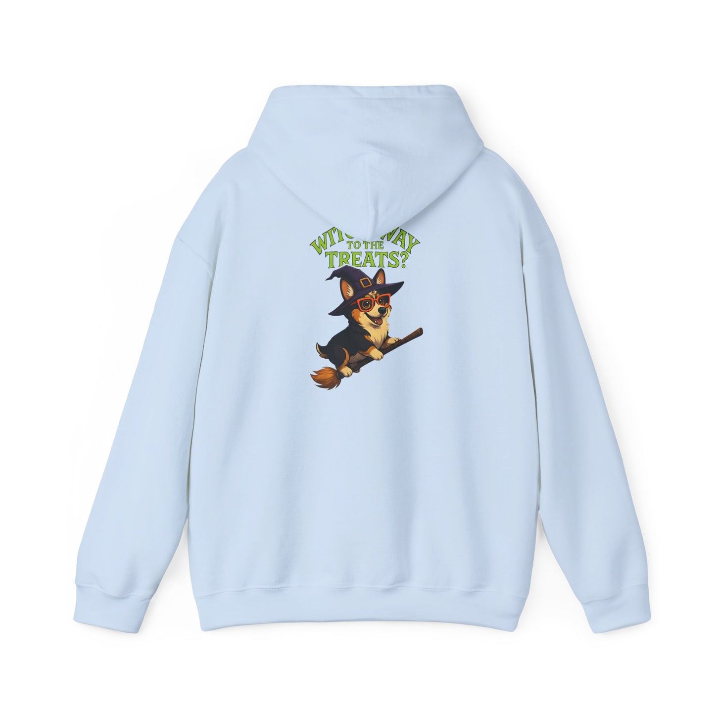 Halloween Witch Dog Sweatshirt, Unisex Hooded Sweatshirt, Cozy Fall Apparel, Pet Lover Gift, Spooky Season Wear, Cute Halloween Sweater