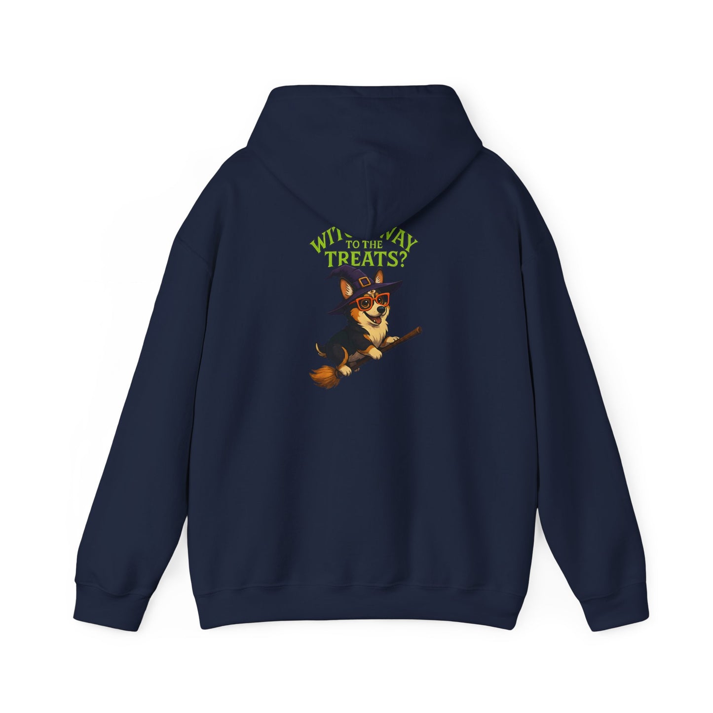 Halloween Witch Dog Sweatshirt, Unisex Hooded Sweatshirt, Cozy Fall Apparel, Pet Lover Gift, Spooky Season Wear, Cute Halloween Sweater