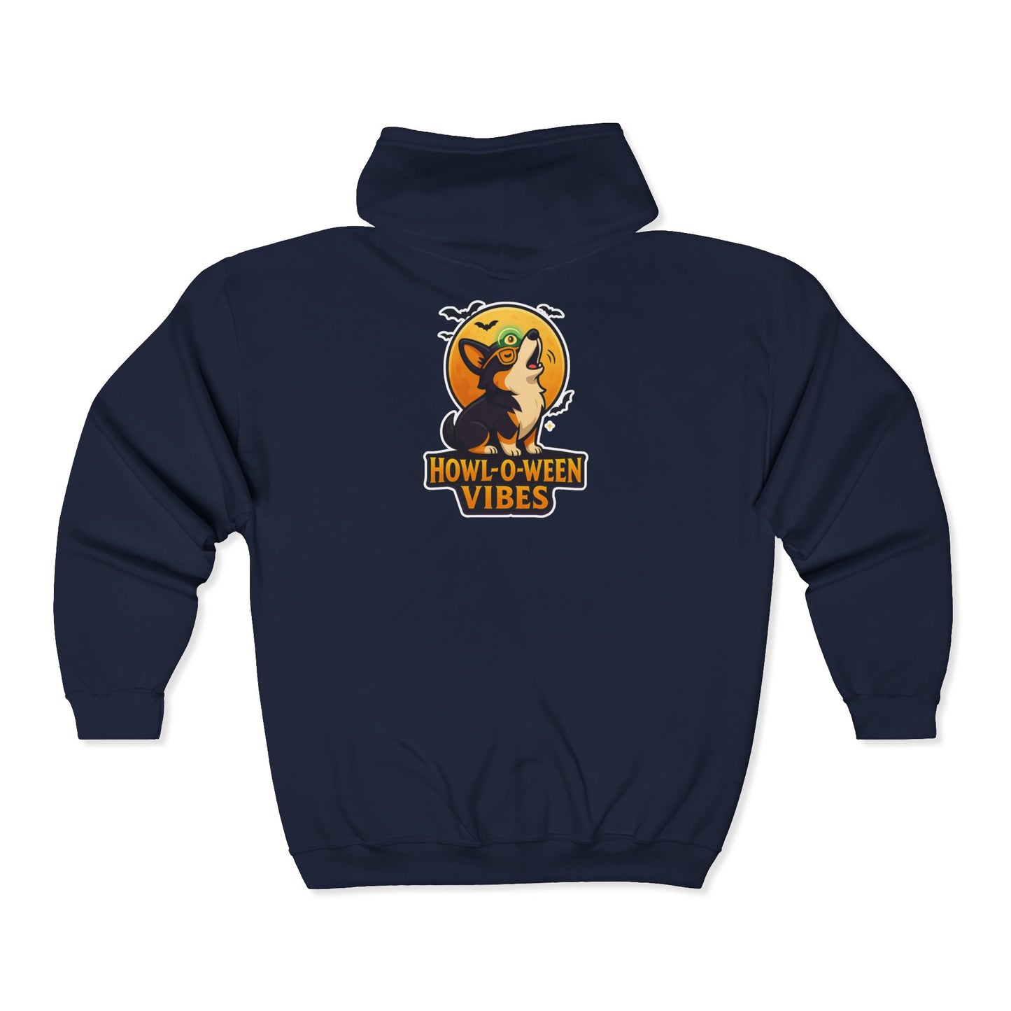 Corgi Pun Howl-o-ween Zip Up Hoodie