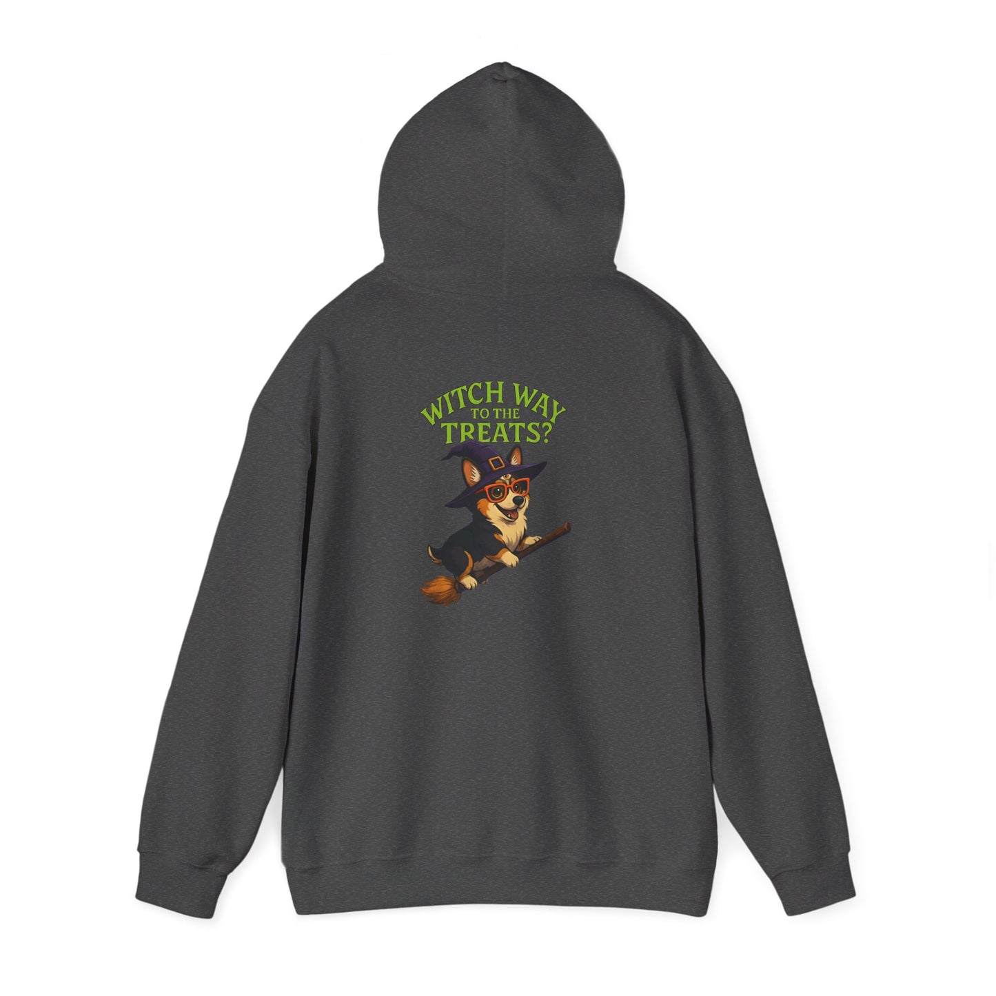 Halloween Witch Dog Sweatshirt, Unisex Hooded Sweatshirt, Cozy Fall Apparel, Pet Lover Gift, Spooky Season Wear, Cute Halloween Sweater