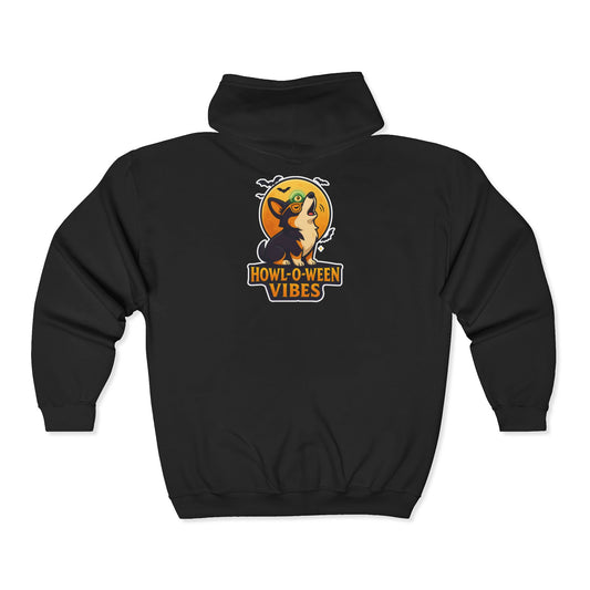 Corgi Pun Howl-o-ween Zip Up Hoodie